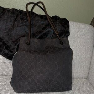 Authentic Gucci Gifford brown denim Guccissima bag and gorgeous dustbag